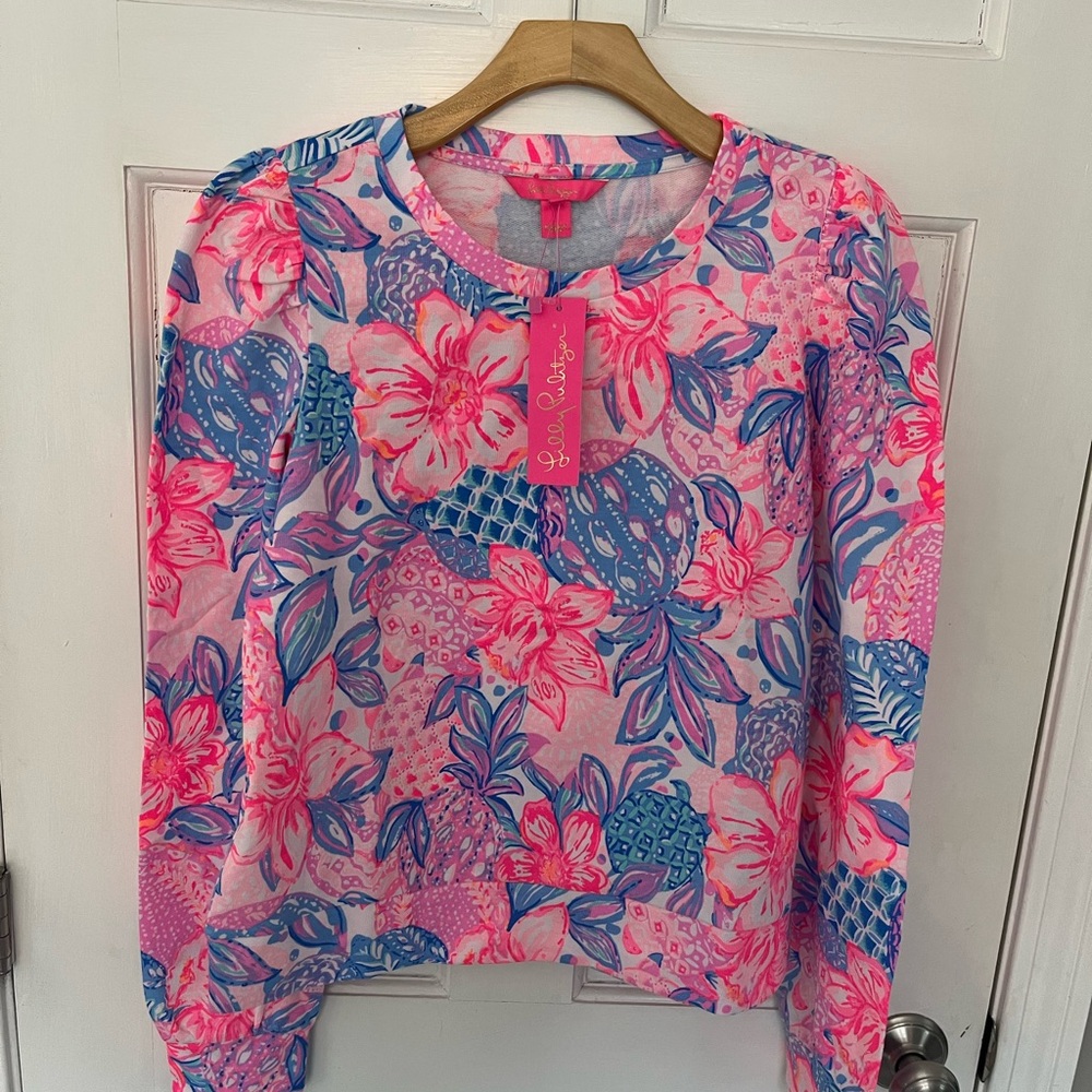 NWT Women’s Lilly Pulitzer Pink and Blue Sweatshirt Sz M